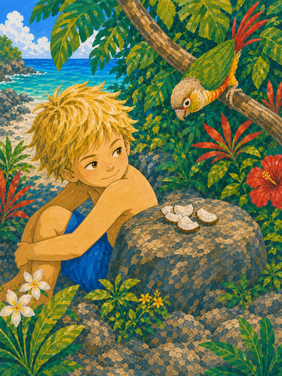 Illustration for The Green Bird