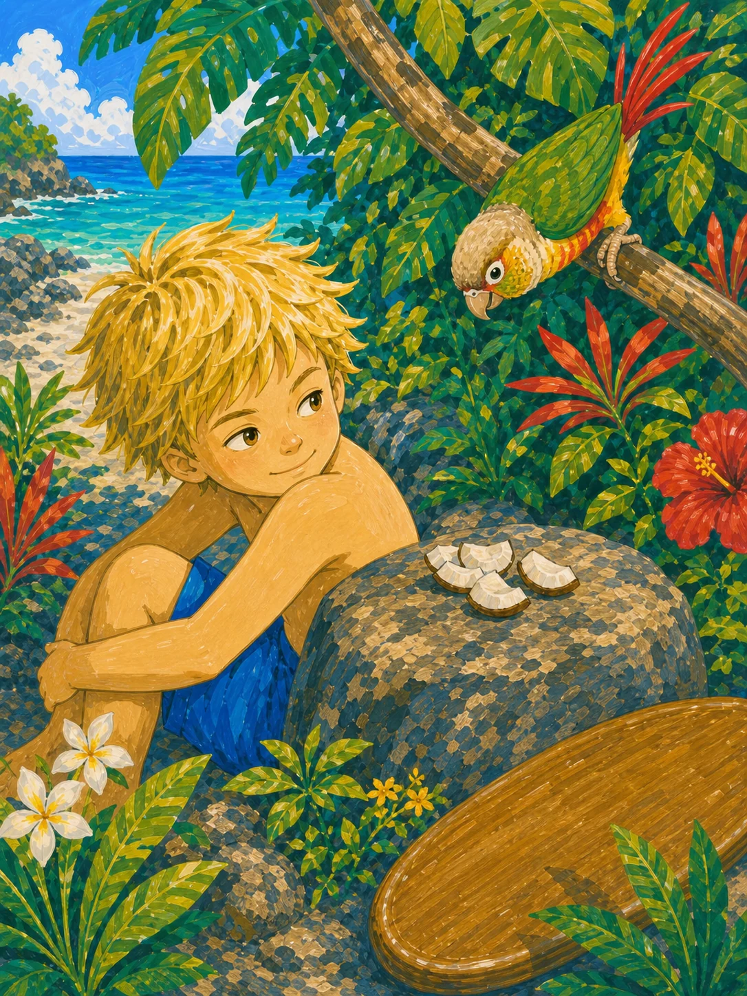 Illustration for The Green Bird